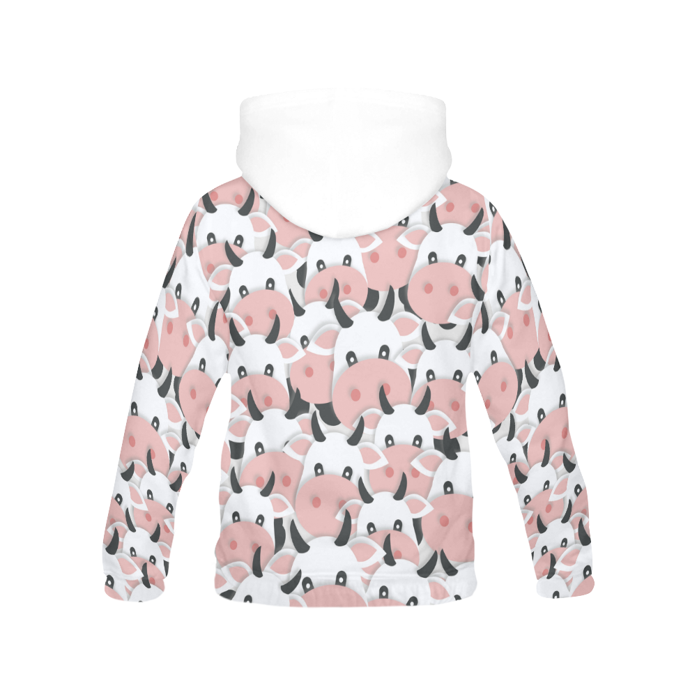 Herd of Cartoon Cows All Over Print Hoodie for Men (USA Size) (Model H13)