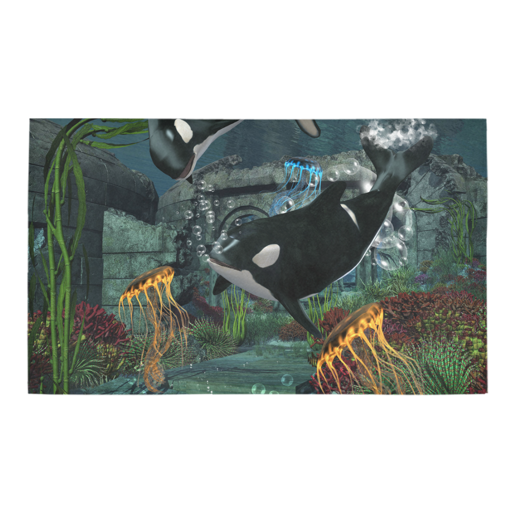 Amazing orcas Azalea Doormat 30" x 18" (Sponge Material)