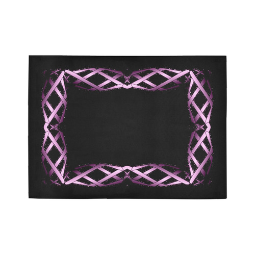 Black & Pink Twisted Metal Area Rug7'x5'