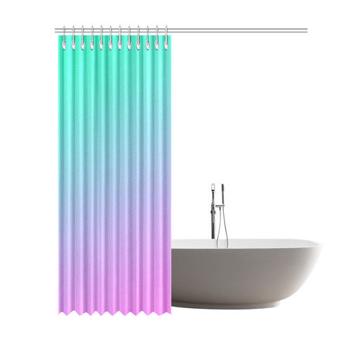 Pink , blue , turquoise Ombre Shower Curtain 69"x84"