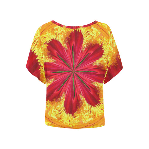 The Ring of Fire Women's Batwing-Sleeved Blouse T shirt (Model T44)