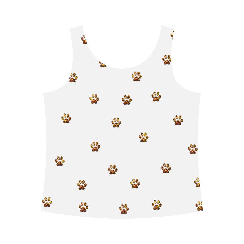Tiger Paw All Over Print Tank Top for Women (Model T43)