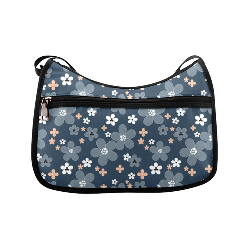 Blue floral pattern Crossbody Bags (Model 1616)