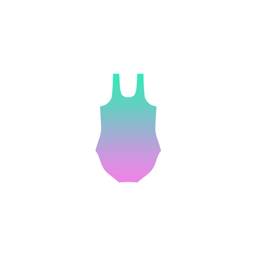 Pink , blue , turquoise Ombre Vest One Piece Swimsuit (Model S04)