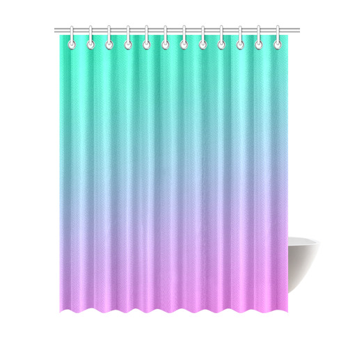 Pink , blue , turquoise Ombre Shower Curtain 69"x84"