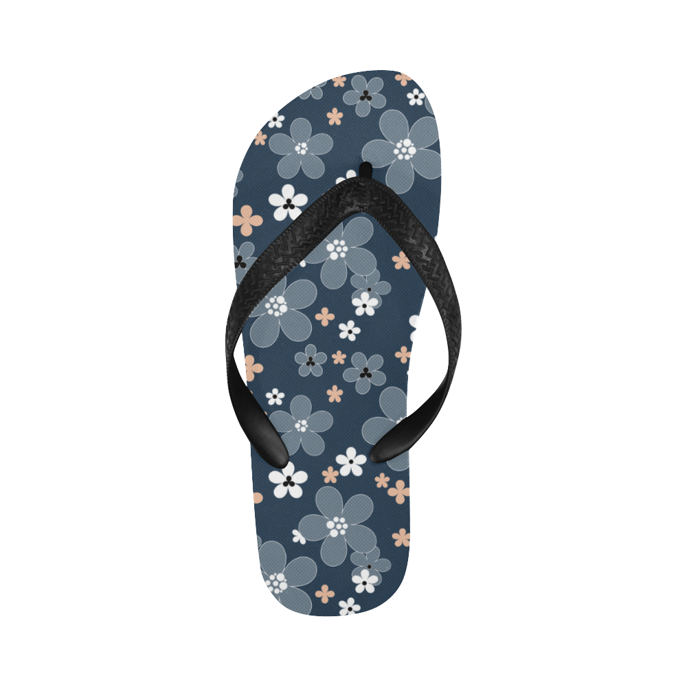 Blue floral pattern Flip Flops for Men/Women (Model 040)