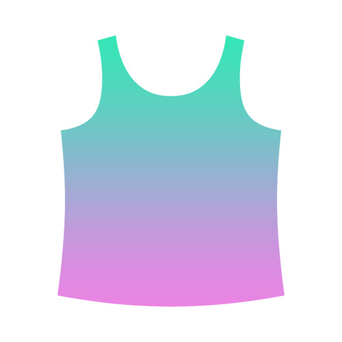 Pink , blue , turquoise Ombre All Over Print Tank Top for Women (Model T43)