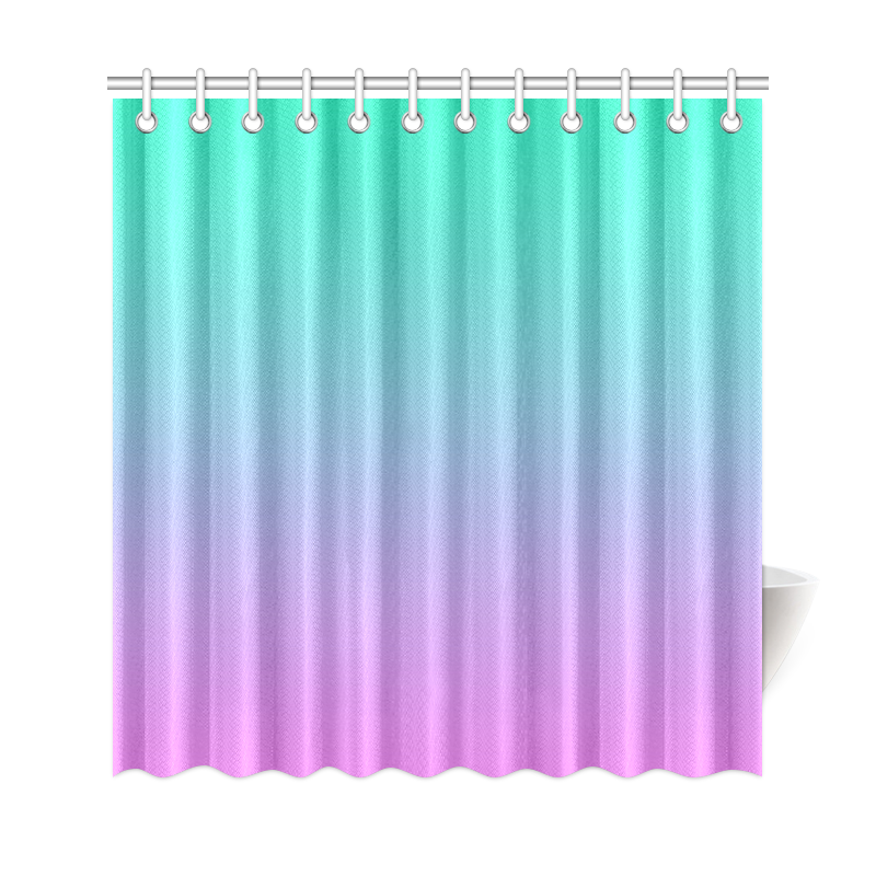 Pink , blue , turquoise Ombre Shower Curtain 69"x72"