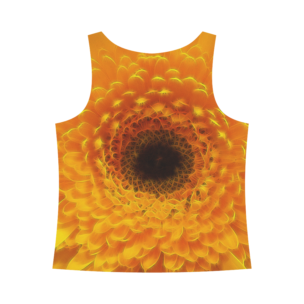 Yellow Flower Tangle FX All Over Print Tank Top for Women (Model T43)