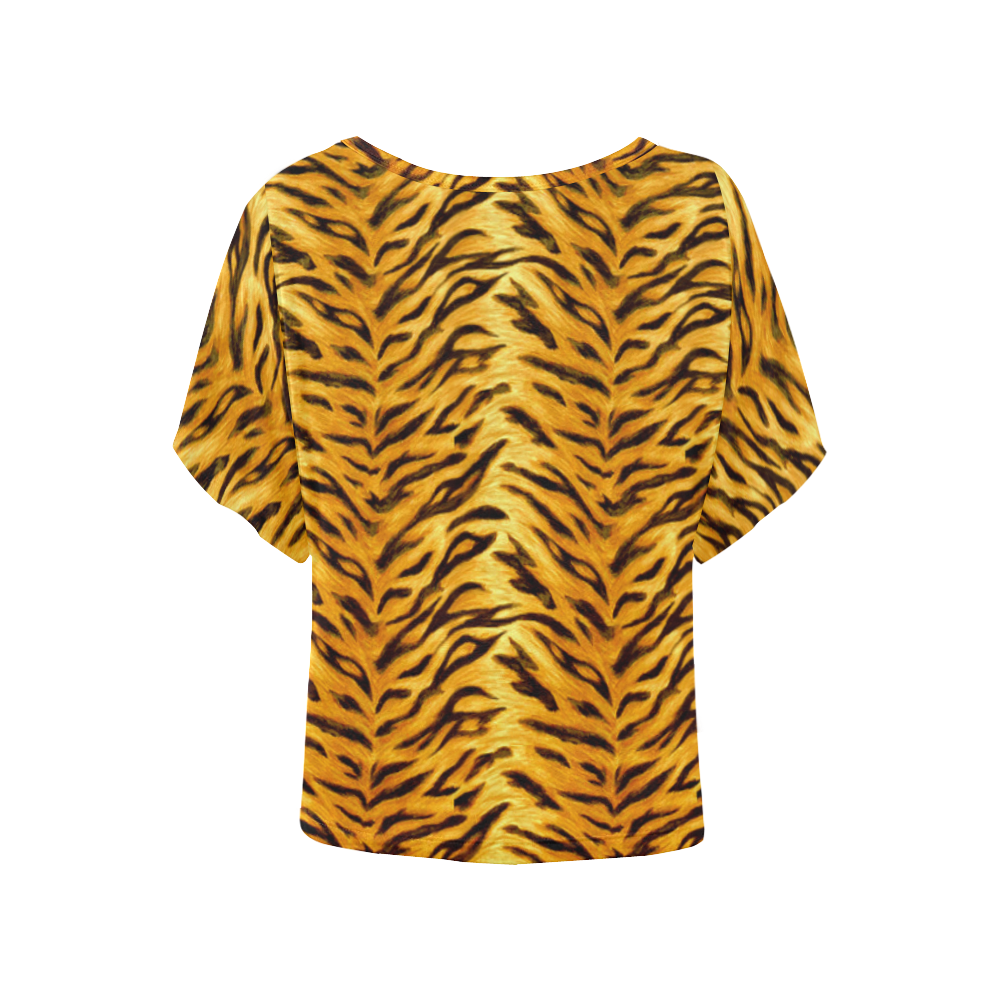 Tiger Women's Batwing-Sleeved Blouse T shirt (Model T44)