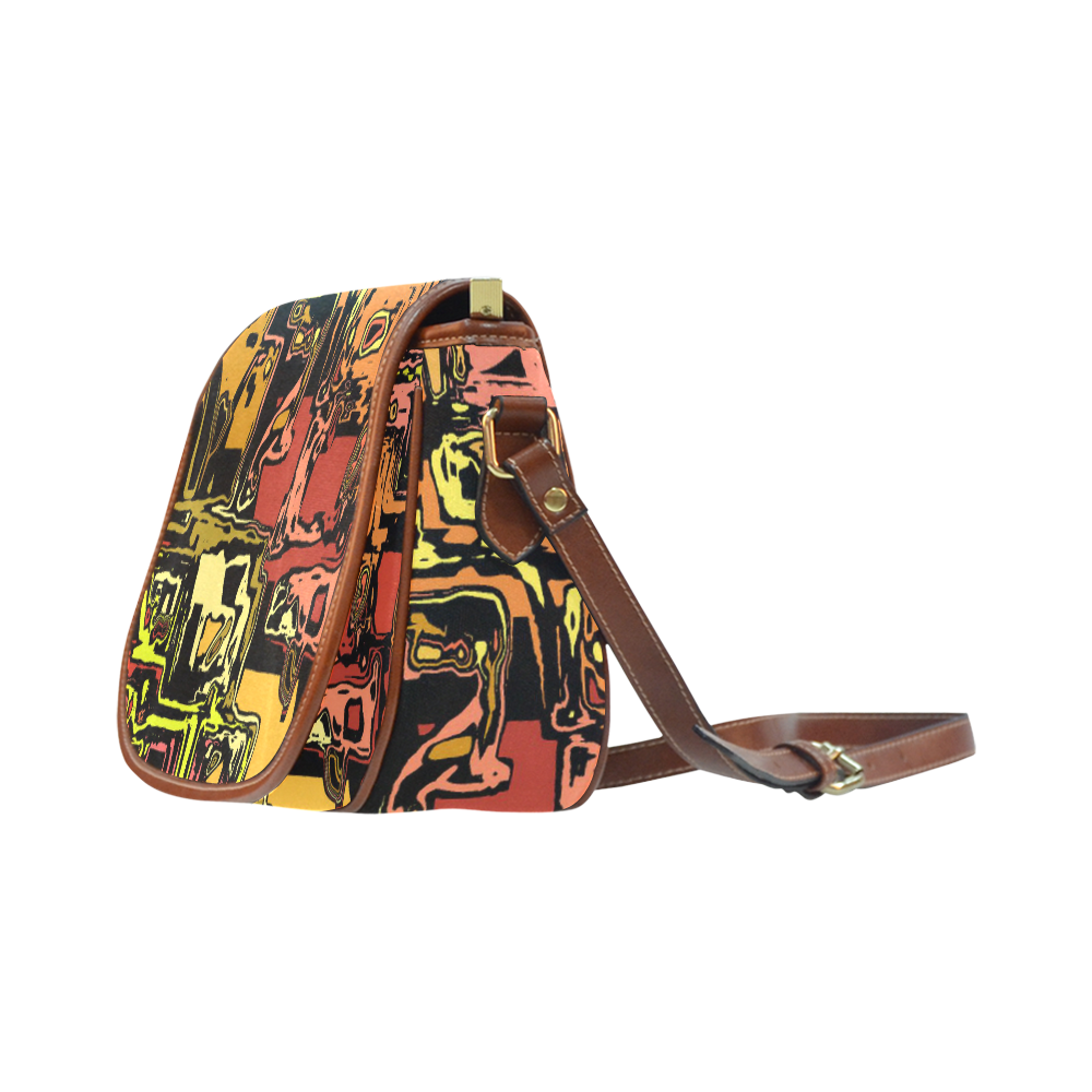 modern abstract 47C by JamColors Saddle Bag/Large (Model 1649)