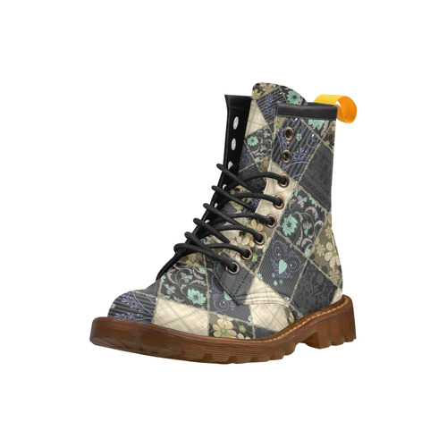Ethnic patchwork 1 High Grade PU Leather Martin Boots For Women Model 402H