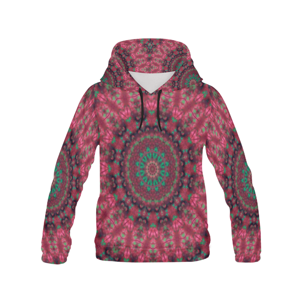 Green pink mandala All Over Print Hoodie for Women (USA Size) (Model H13)