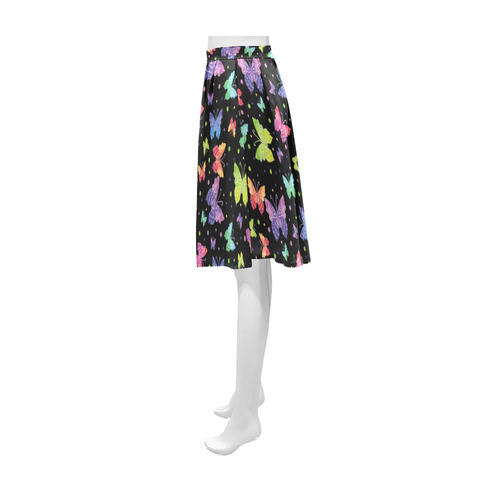 Colorful Butterflies Black Edition Athena Women's Short Skirt (Model D15)