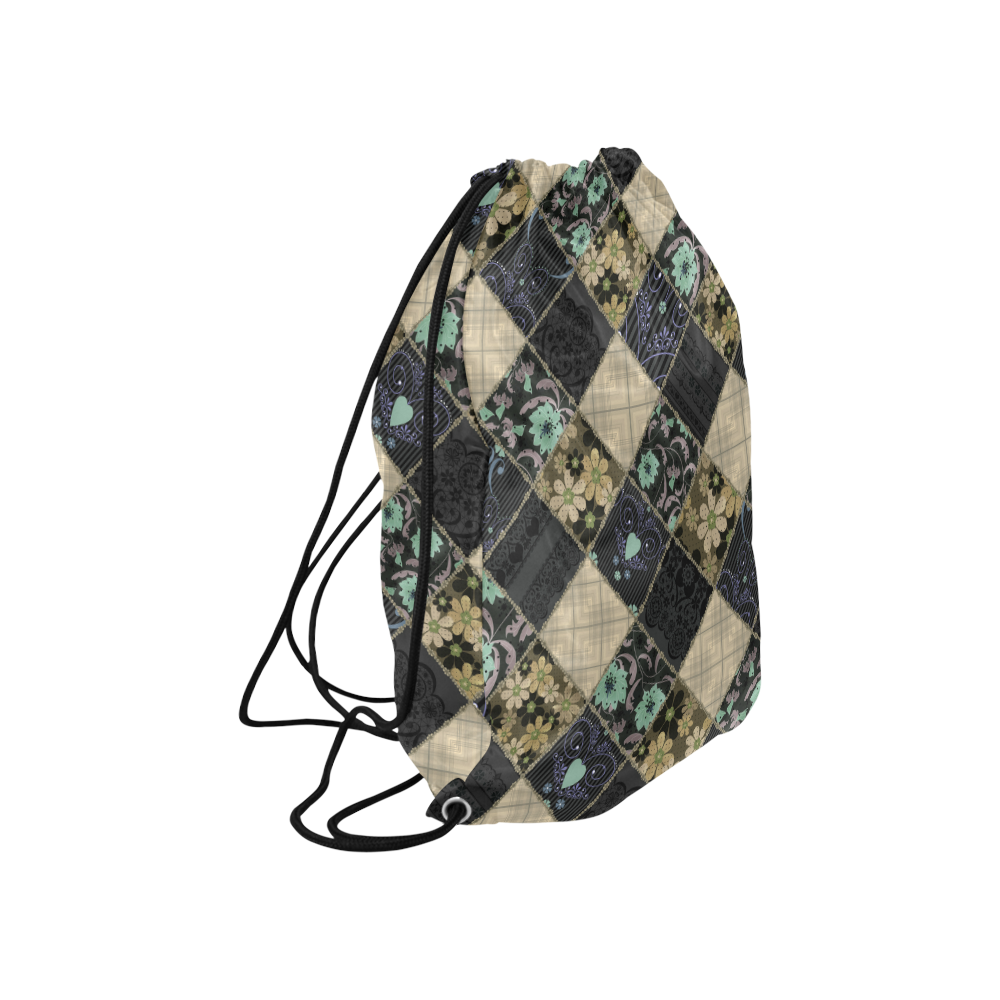 Ethnic patchwork 1 Large Drawstring Bag Model 1604 (Twin Sides)  16.5"(W) * 19.3"(H)