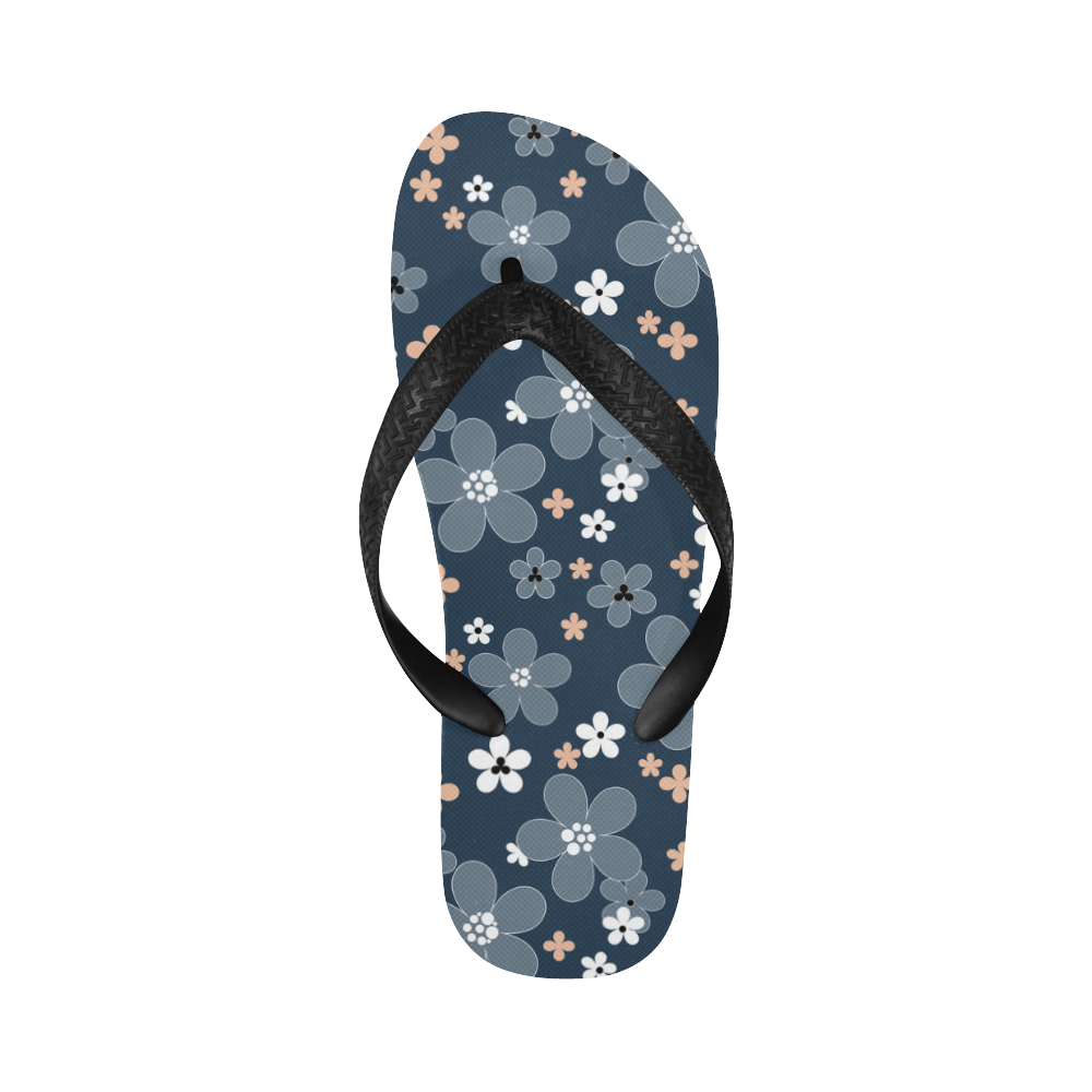 Blue floral pattern Flip Flops for Men/Women (Model 040)
