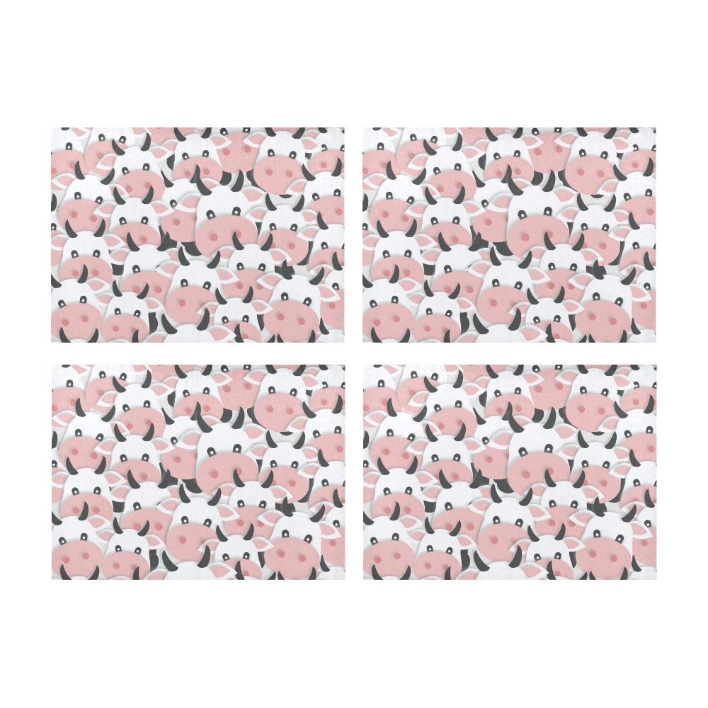 Herd of Cartoon Cows Placemat 14’’ x 19’’ (Set of 4)
