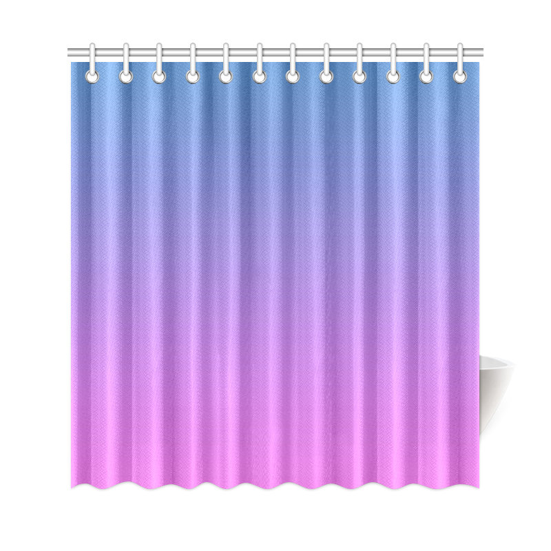 Pink blue Ombre Shower Curtain 69"x72"