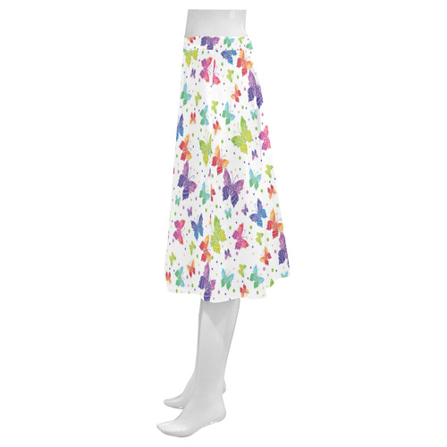 Colorful Butterflies Mnemosyne Women's Crepe Skirt (Model D16)