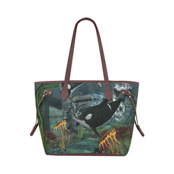 Amazing orcas Clover Canvas Tote Bag (Model 1661)