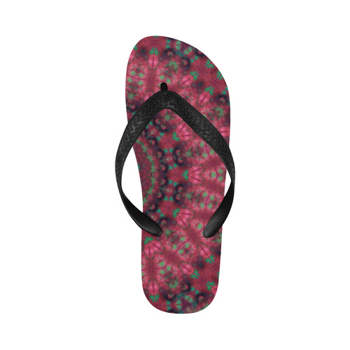 Green pink mandala Flip Flops for Men/Women (Model 040)