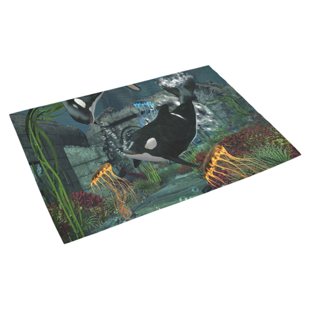 Amazing orcas Azalea Doormat 30" x 18" (Sponge Material)
