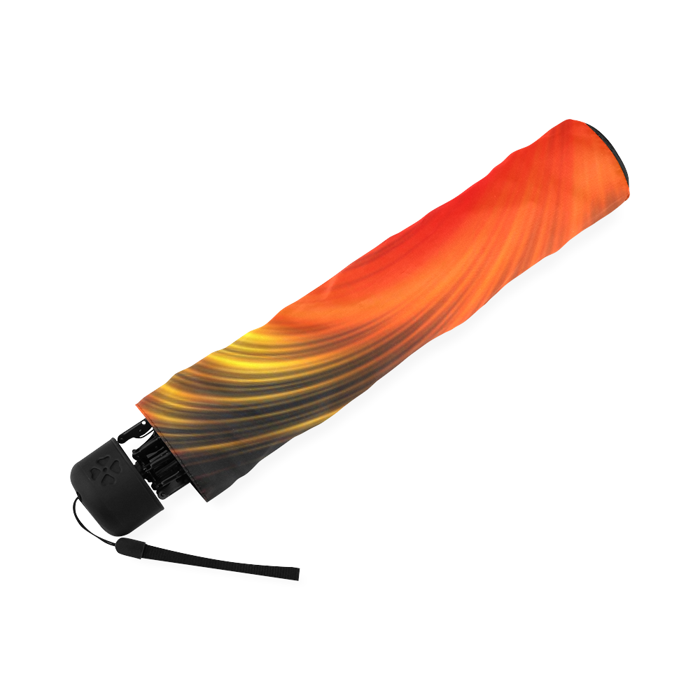 Fire Purifying Gold Fractal Abstract Foldable Umbrella (Model U01)