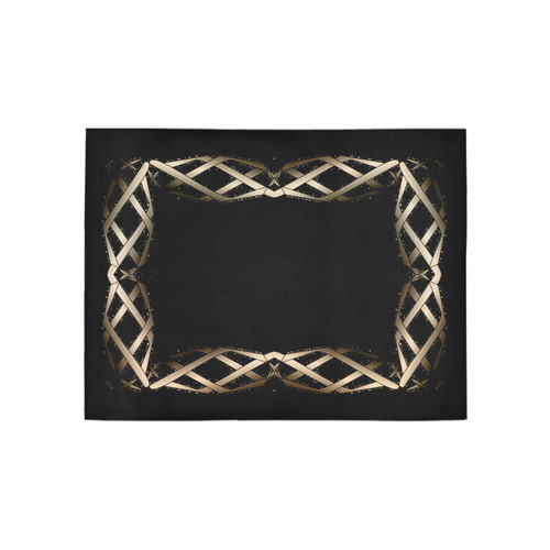 Black & Gold Twisted Metal Area Rug 5'3''x4'