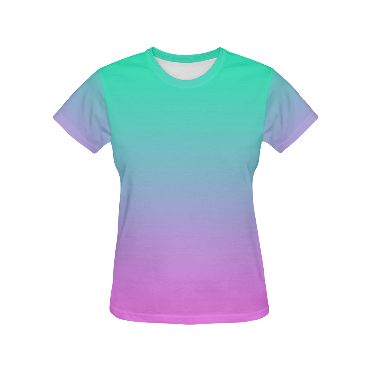 Pink , blue , turquoise Ombre All Over Print T-Shirt for Women (USA Size) (Model T40)