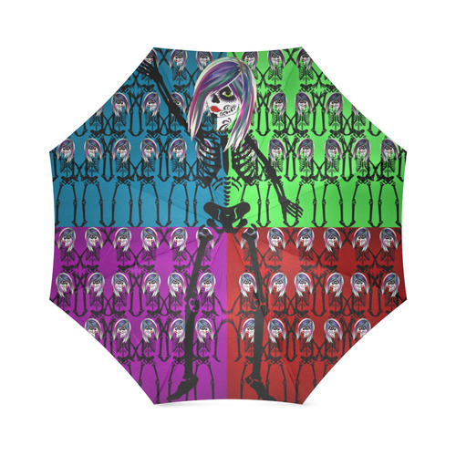 Skeleton sugarskull dancers - multo colored Foldable Umbrella (Model U01)