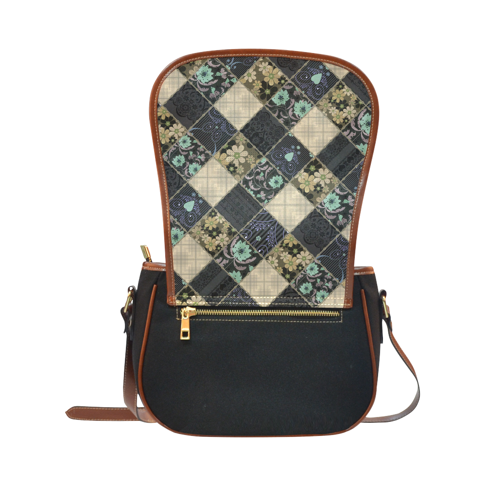 Ethnic patchwork 1 Saddle Bag/Small (Model 1649)(Flap Customization)