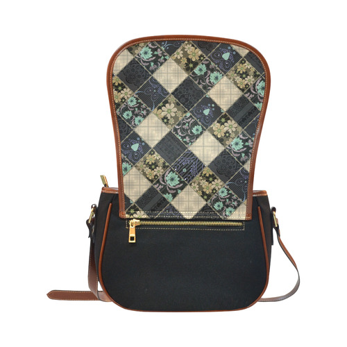Ethnic patchwork 1 Saddle Bag/Small (Model 1649)(Flap Customization)