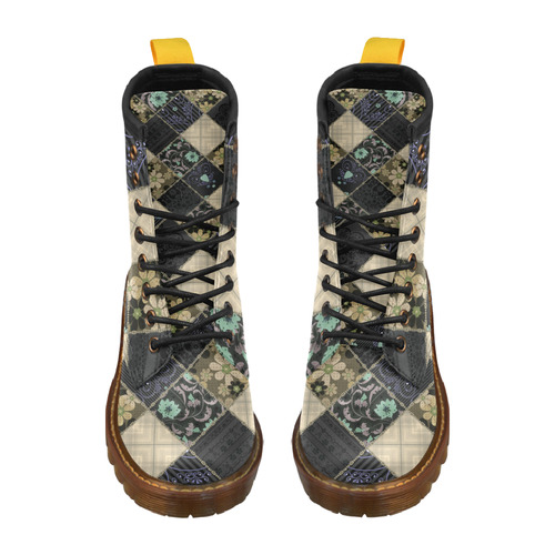Ethnic patchwork 1 High Grade PU Leather Martin Boots For Women Model 402H