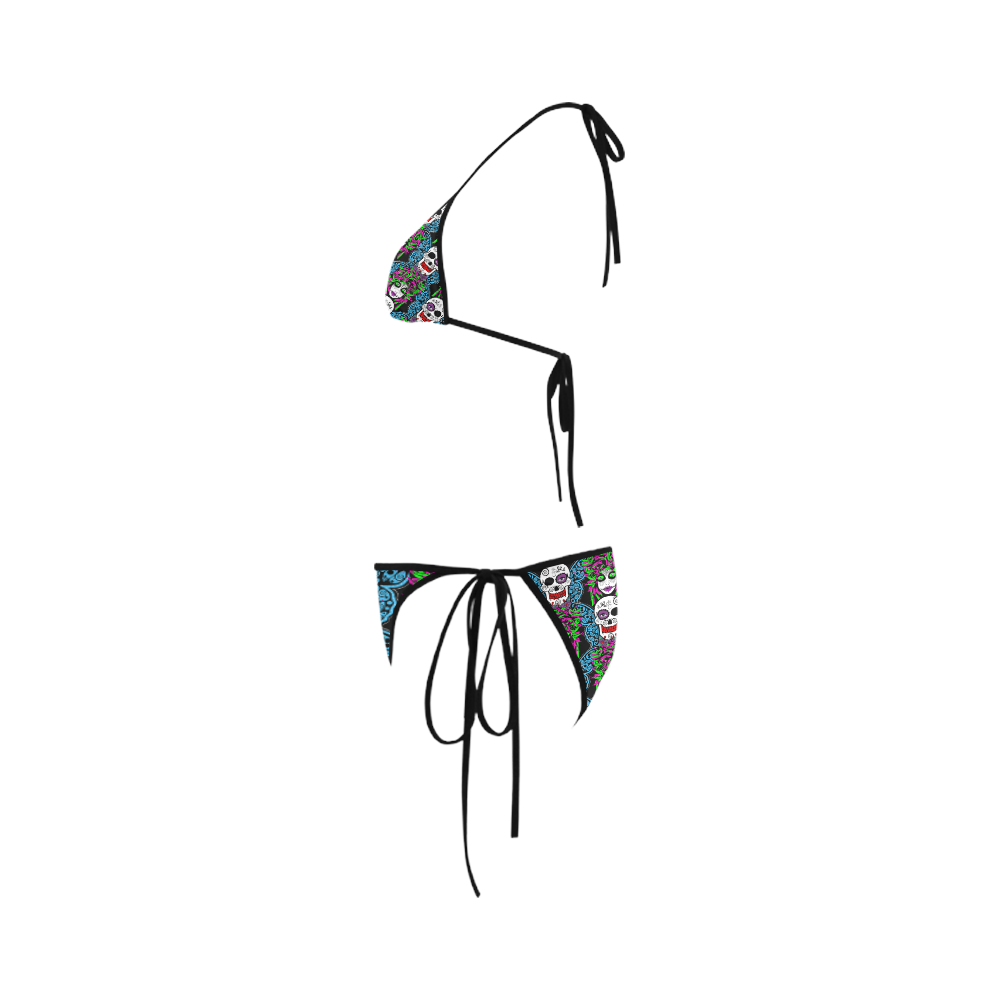 Sugarskull and wings Custom Bikini Swimsuit