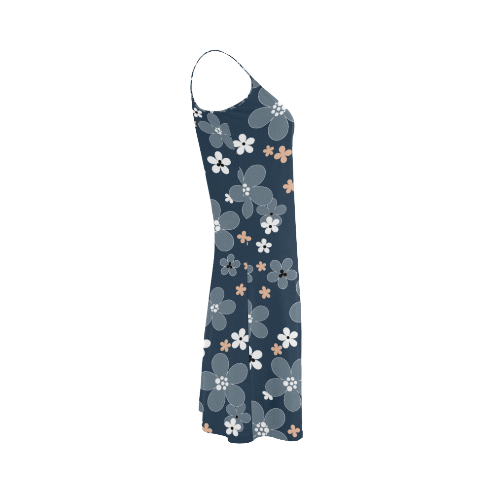 Blue floral pattern Alcestis Slip Dress (Model D05)