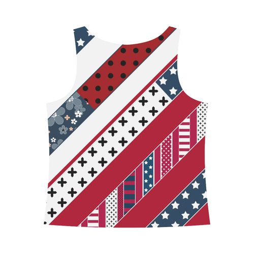 Red white blue pattern All Over Print Tank Top for Women (Model T43)