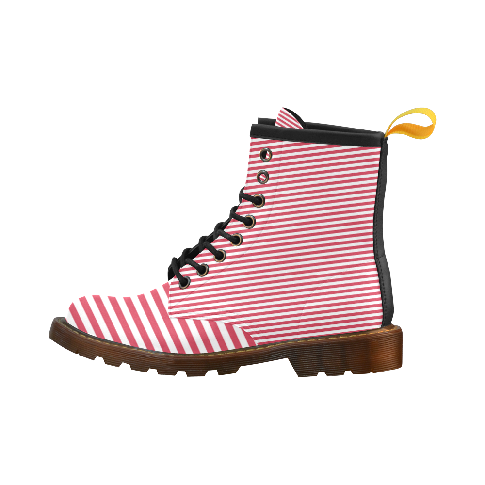 Striped pattern 3 High Grade PU Leather Martin Boots For Women Model 402H