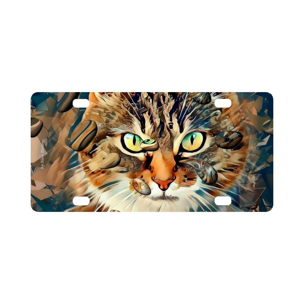 Cat by Nico Bielow Classic License Plate