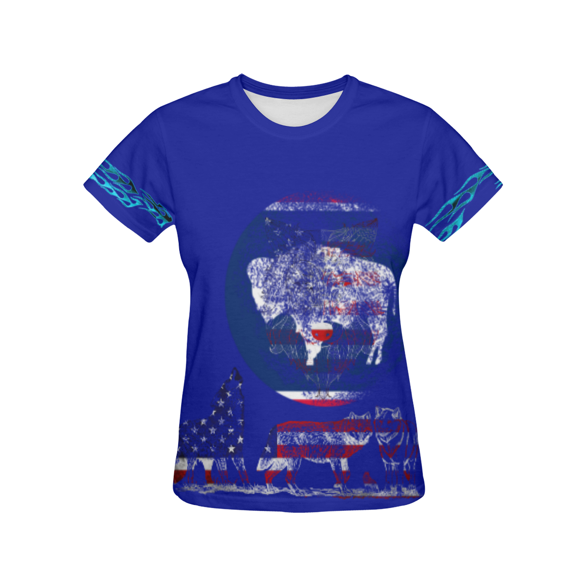 WOLF PACK WYOMING All Over Print T-Shirt for Women (USA Size) (Model T40)