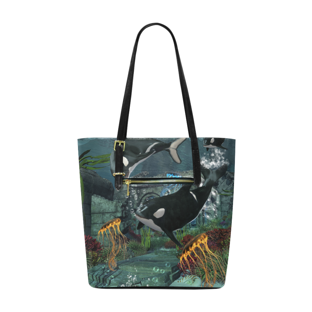 Amazing orcas Euramerican Tote Bag/Small (Model 1655)