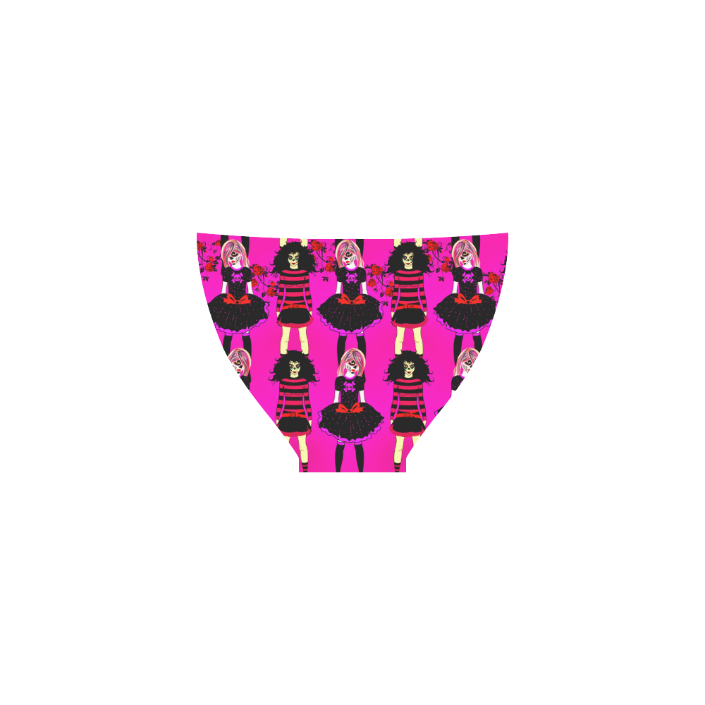 Day of the dead sugarskull friends - pink Custom Bikini Swimsuit