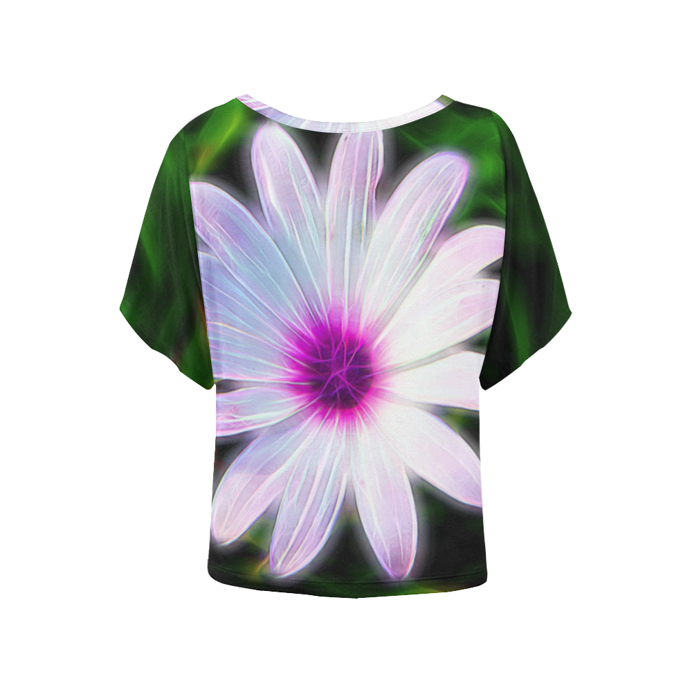 Brilliant Flower Women's Batwing-Sleeved Blouse T shirt (Model T44)
