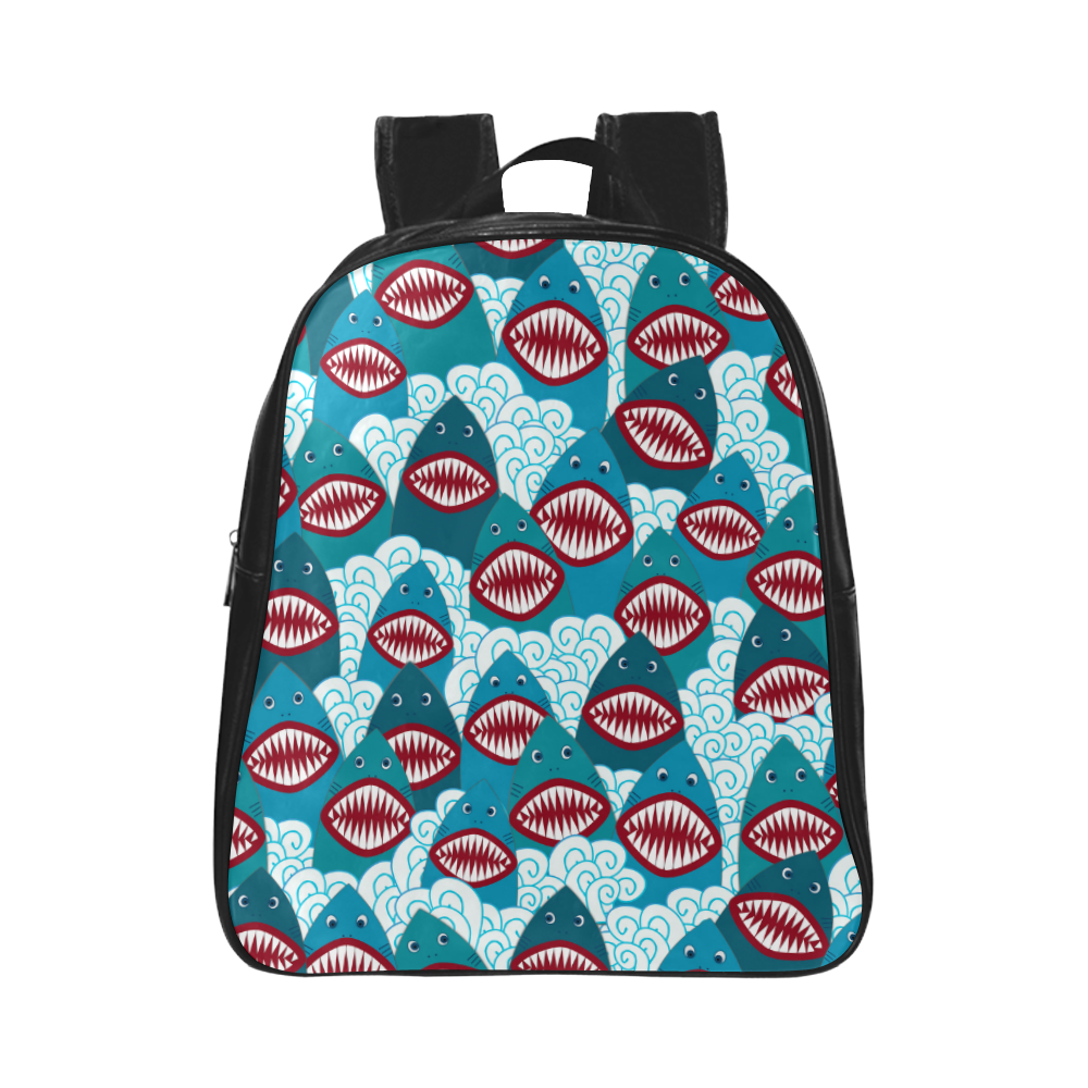 Angry Sharks School Backpack (Model 1601)(Small)