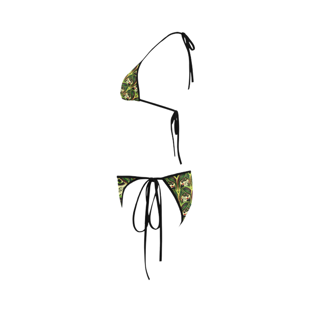 Fashionista sugarskull gals - green Custom Bikini Swimsuit