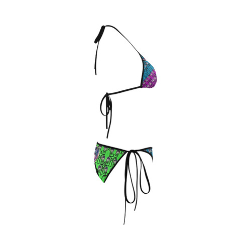 Skeleton sugarskull dancers - multo colored Custom Bikini Swimsuit