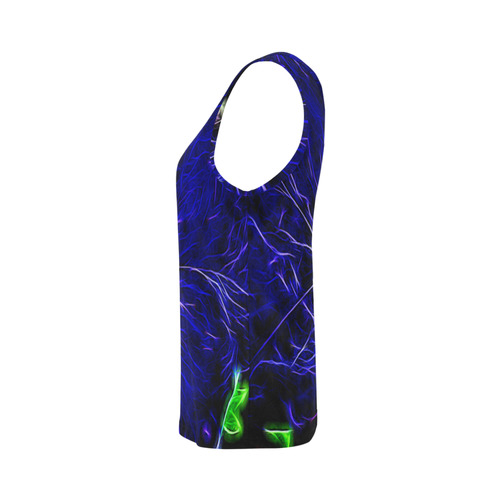 Blue Petunia Topaz All Over Print Tank Top for Women (Model T43)