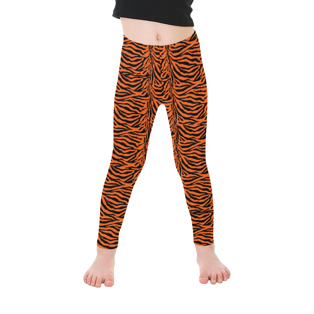 Halloween Tiger Pattern Kid's Ankle Length Leggings (Model L06)