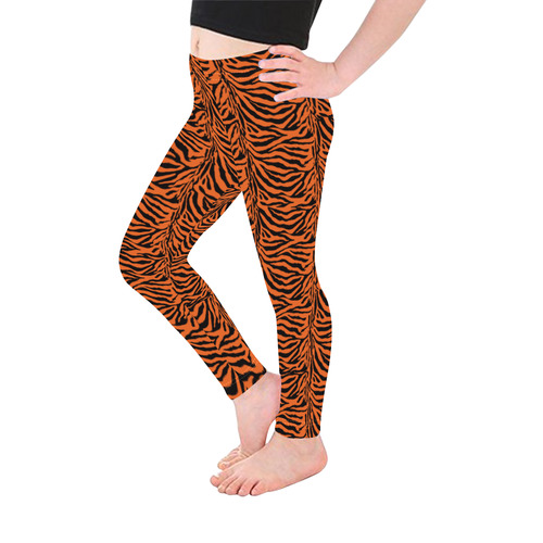 Halloween Tiger Pattern Kid's Ankle Length Leggings (Model L06)