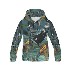 Amazing orcas All Over Print Hoodie for Men (USA Size) (Model H13)