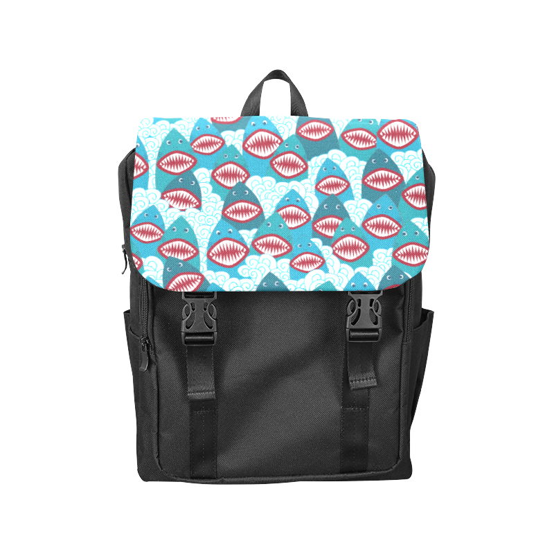 Angry Sharks Casual Shoulders Backpack (Model 1623)